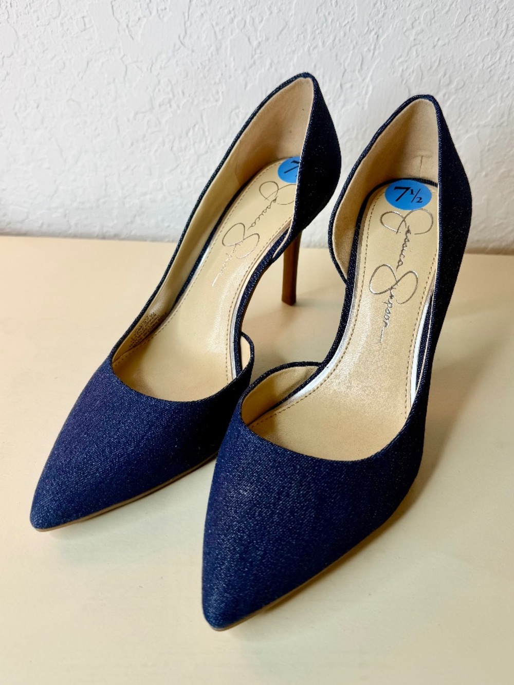 Jessica Simpson Blue Denim Pumps, Size 7.5
